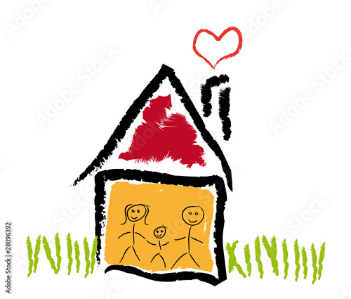 Familie im Haus