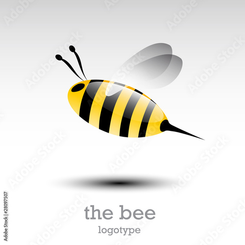 Logo flying bee (vector)
