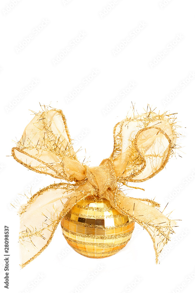 Naklejka premium Gold Christmas bauble