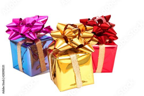 Three gift boxes with a bows