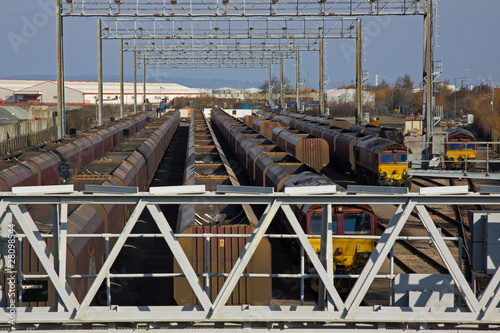 Wagons of Coal Trains in a Rail Freight Depot