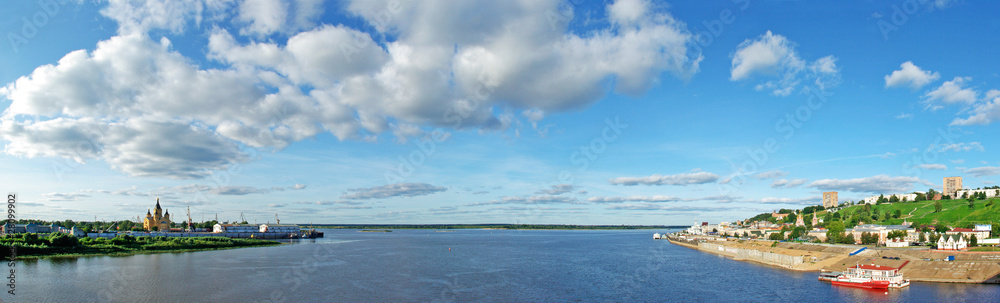 Panoramic view of Oka river in Nizhny Novgorod