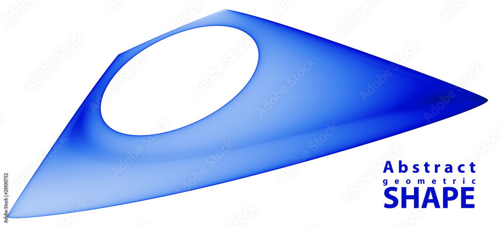 Abstract blue 3D object on a white Abstract blue 3D object on a white