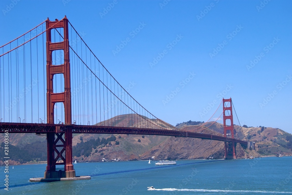 Golden Gate Bridge with Marin County, San Francisco Golden Gate Bridge with Marin County, San Francisco