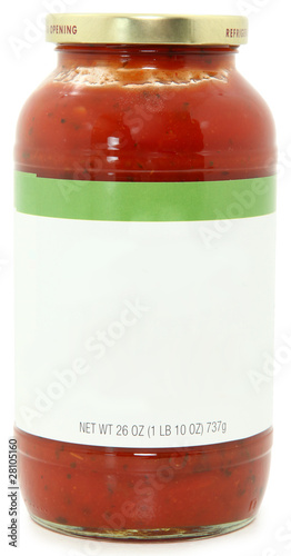 Blank Label Jar of Speghetti Sauce
