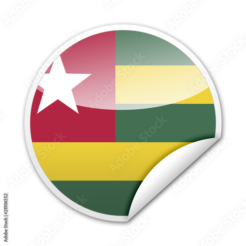 Free Download Pegatina bandera Togo con reborde - GFXLoad