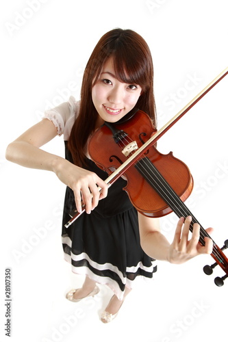 young woman plays Violin
