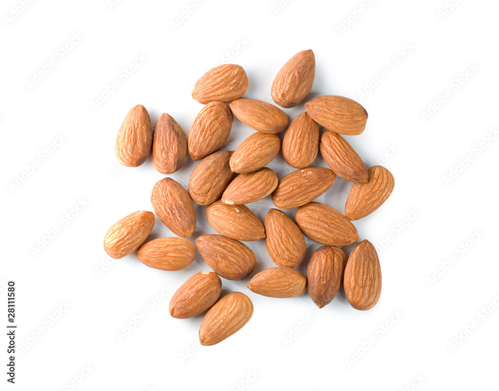 Handful almond isolated Handful almond isolated