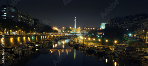 Place de la Bastille de nuit - Paris
