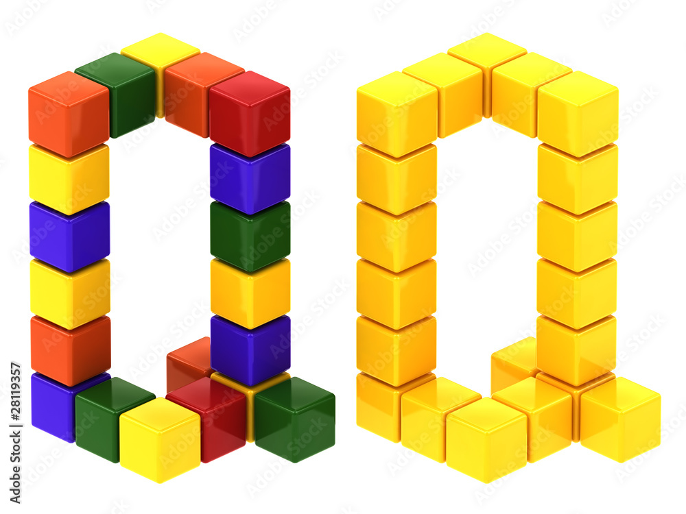 Naklejka premium cube toy font color