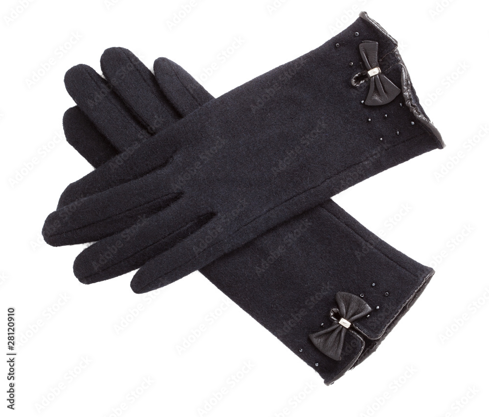 black woman winter gloves isolated on white background black woman winter gloves isolated on white background