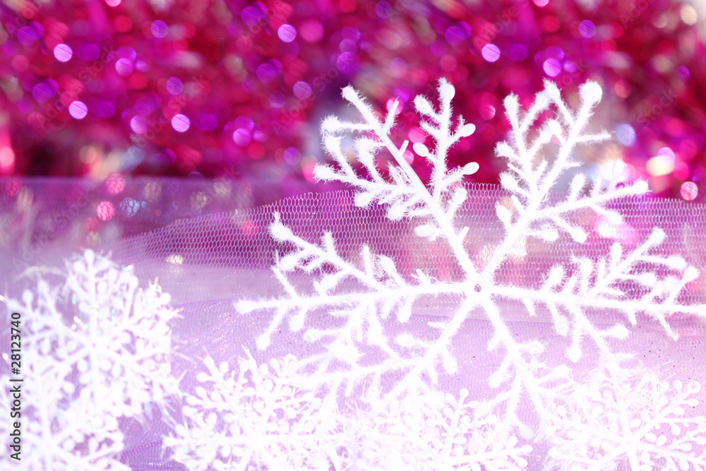 holiday snowflake on violet background