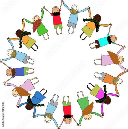 children holding hands in a circle