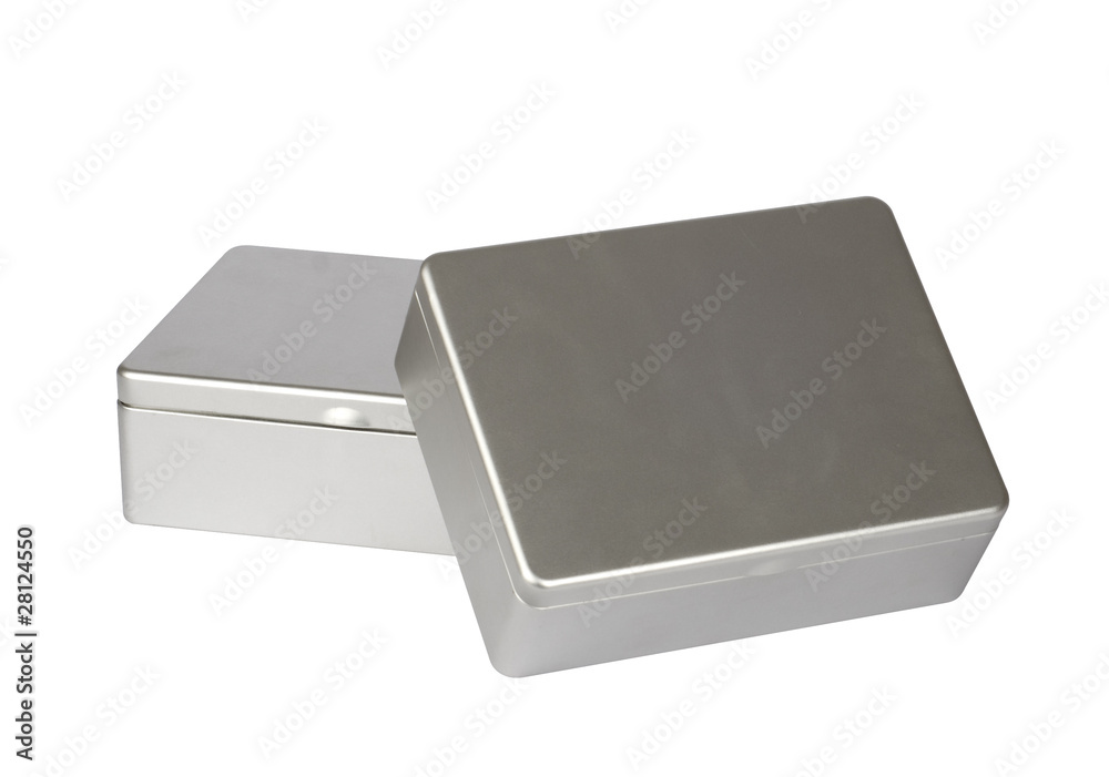 Fototapeta premium Metal boxes isolated on white