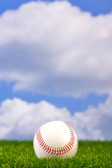 Baseball on grass