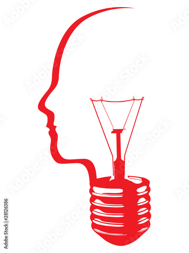 abstract light bulb head vector