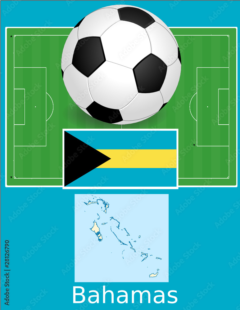 Bahamas soccer football sport world flag map Stock Vector | Adobe Stock