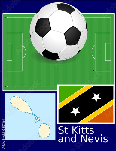 St Kitts and Nevis soccer football sport world flag map