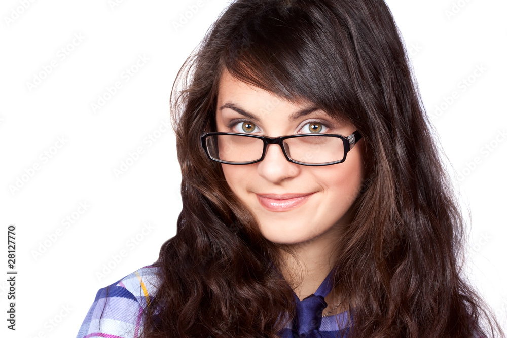 Obraz premium Portrait of beautiful woman, on white background
