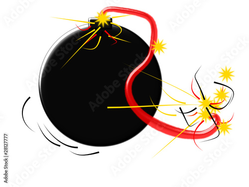 Bombe mit Zündschnur