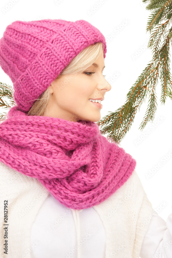 beautiful woman in winter hat beautiful woman in winter hat