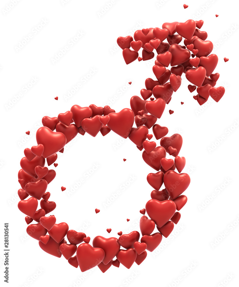 Red heart man symbol Red heart man symbol