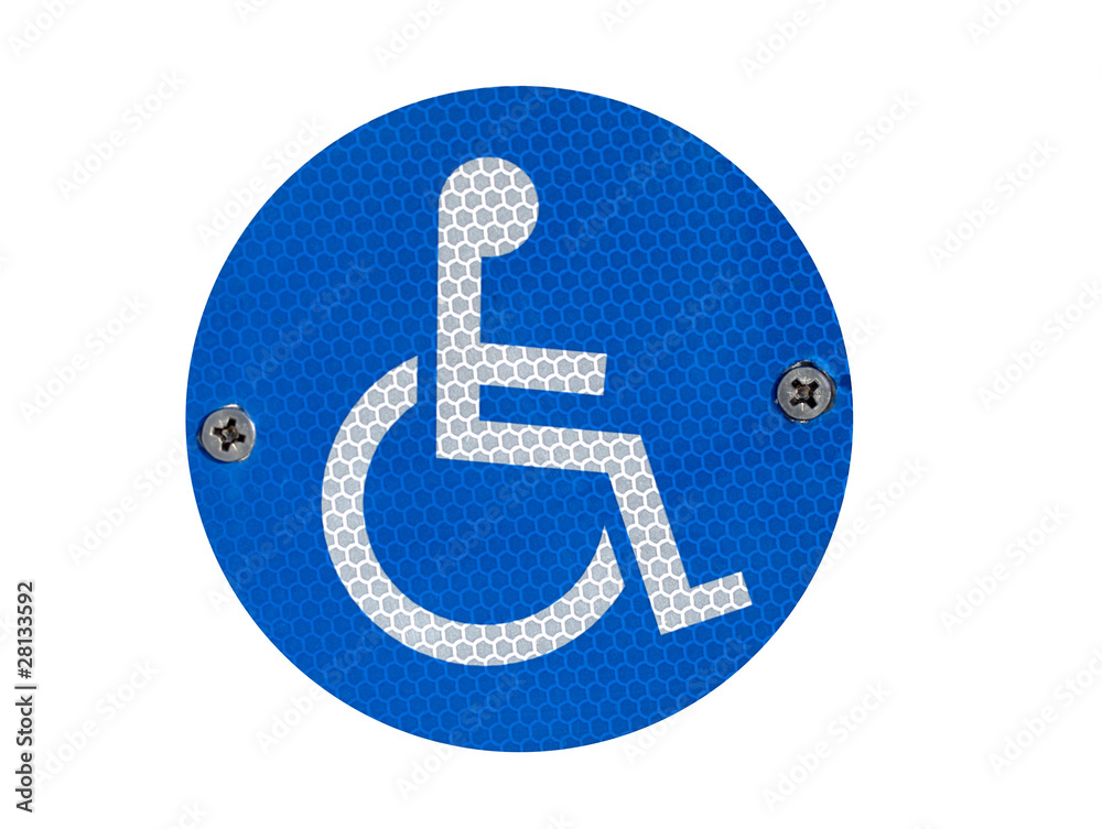 A Disabled Parking Sign Isolated over White A Disabled Parking Sign Isolated over White
