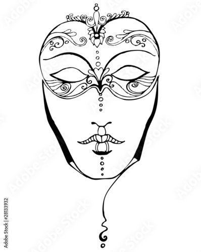 illustrated abstract mask for your carnival design