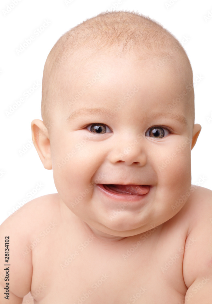 Happy toddler smiling, sticking his tongue out Happy toddler smiling, sticking his tongue out
