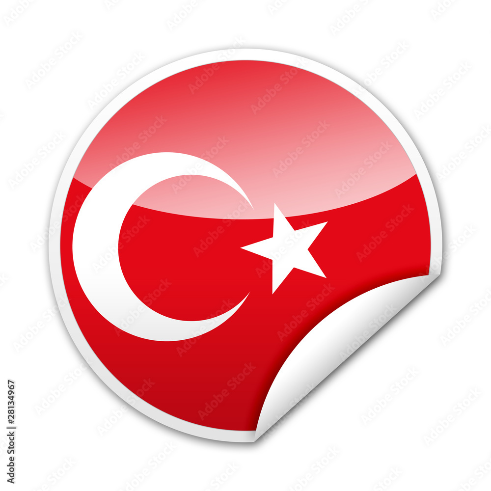 Pegatina bandera Turquia con reborde Pegatina bandera Turquia con reborde