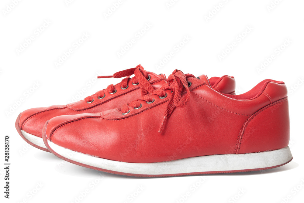 Red sports female shoes | Isolated Red sports female shoes | Isolated