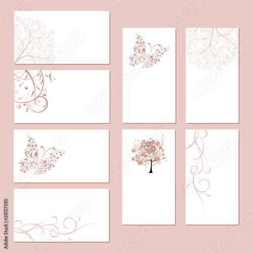 Set of business cards, floral ornament for your design