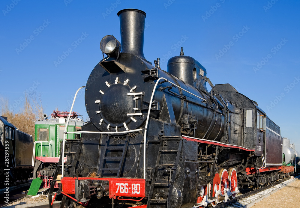 Fototapeta premium Ancient steam locomotive