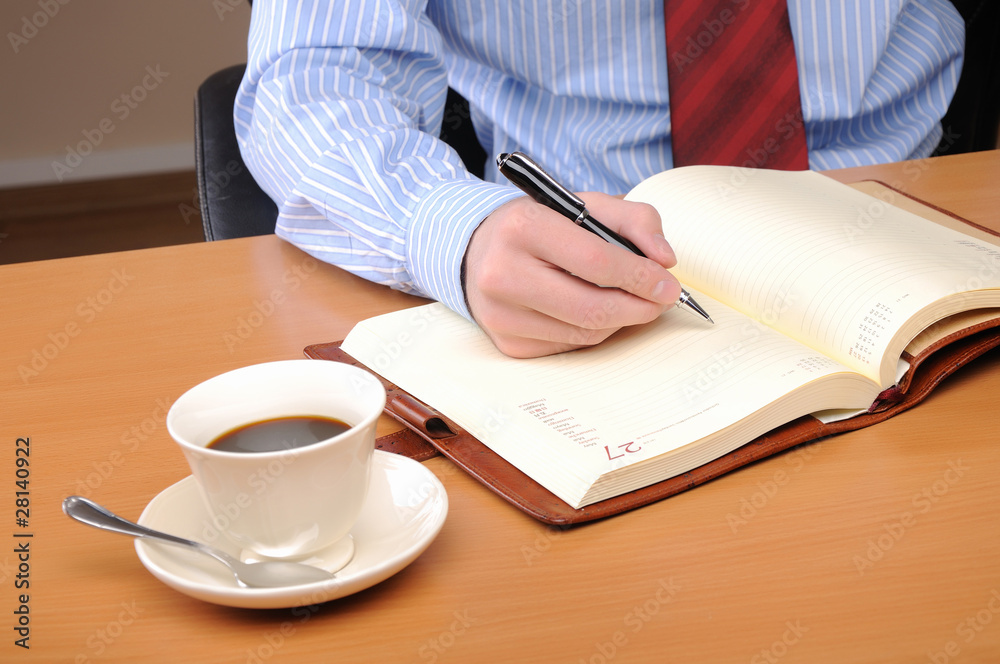 young business man working in an office