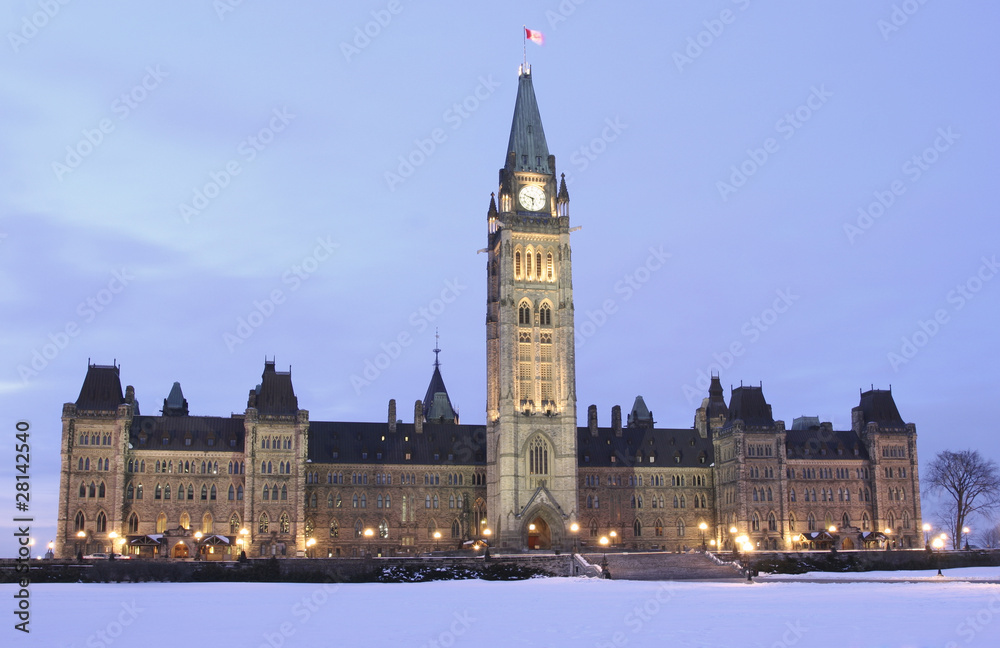 Canadian Parliament at dusk, Ottawa