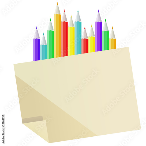Blank paper and many-coloured pencils