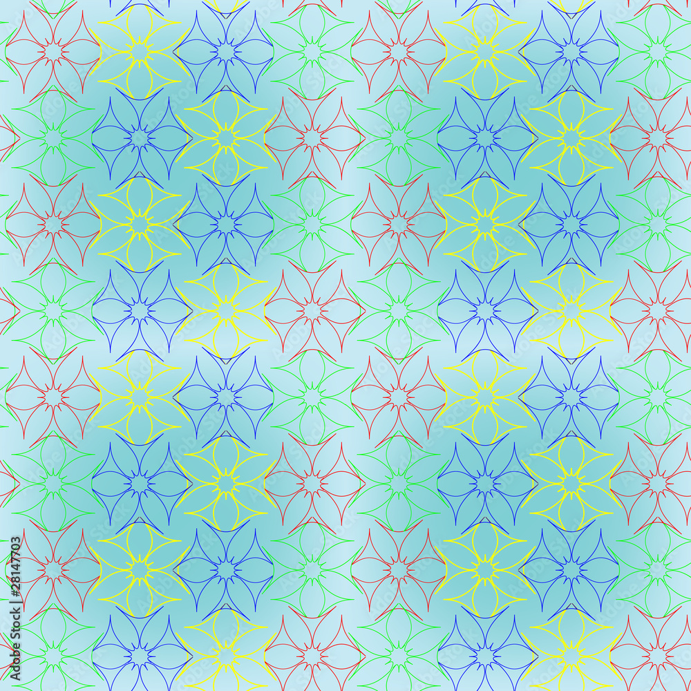 abstract seamless flowers pattern extended