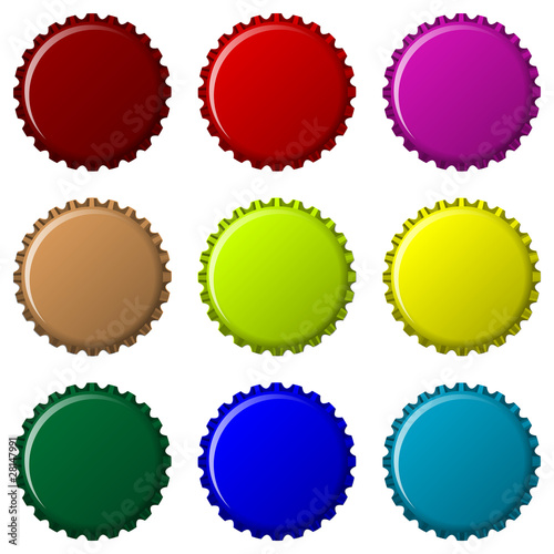 bottle caps in colors