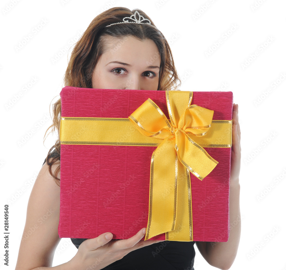 brunette with a gift brunette with a gift