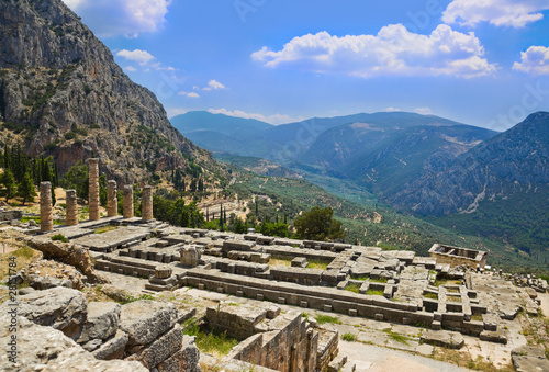 Ruins of Apollo temple in Delphi, Greece