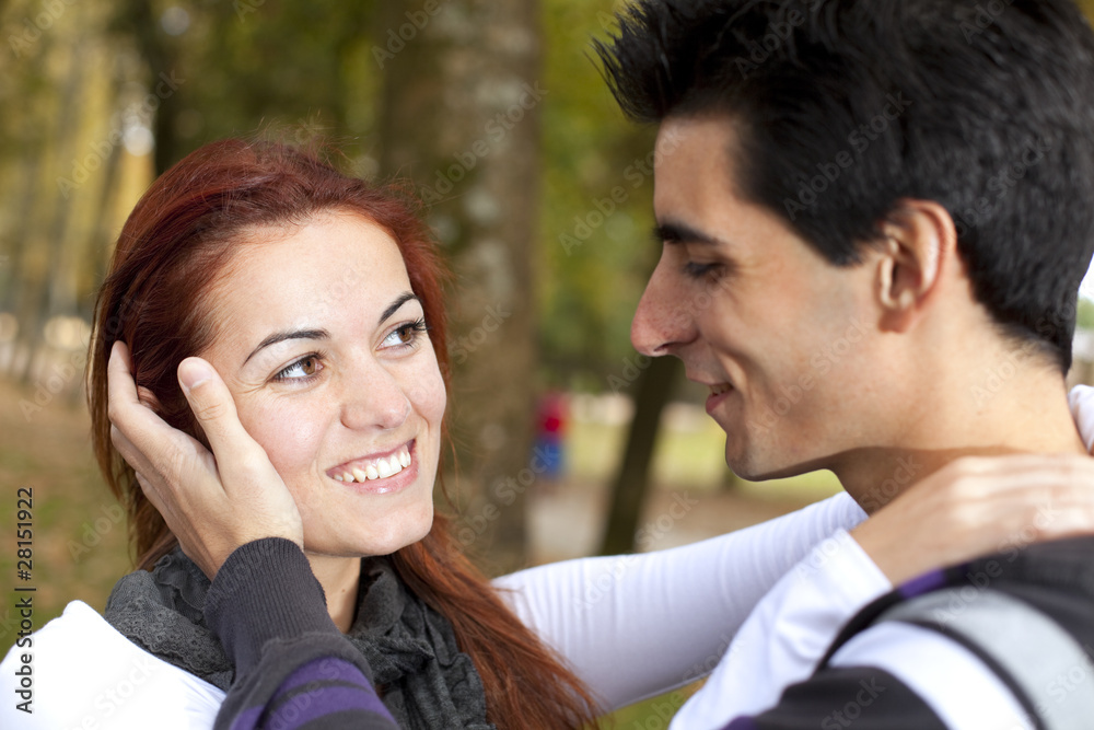 Love and affection between a young couple Love and affection between a young couple