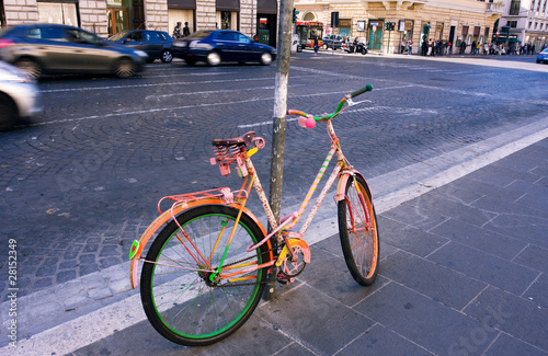 oldfashioned bicycle in the street of Roma