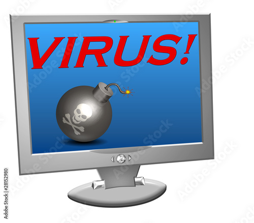 Computermonitor mit Virus-Warnung