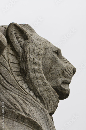 lion statue on church