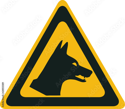 Dingo danger, vector warning sign