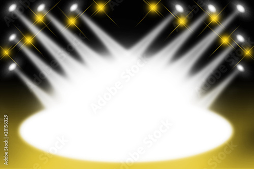Empty Stage + light beams - gold