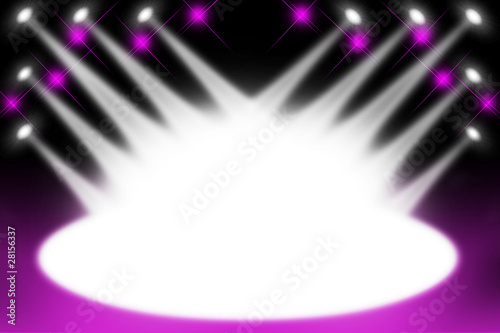 Empty Stage + light beams - pink