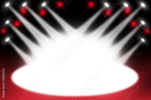 Empty Stage + light beams - red