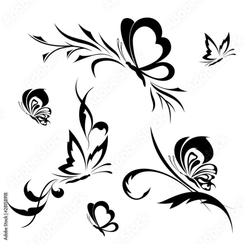 Butterflies with a flower pattern