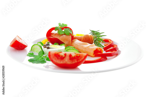 salmon and vegetables